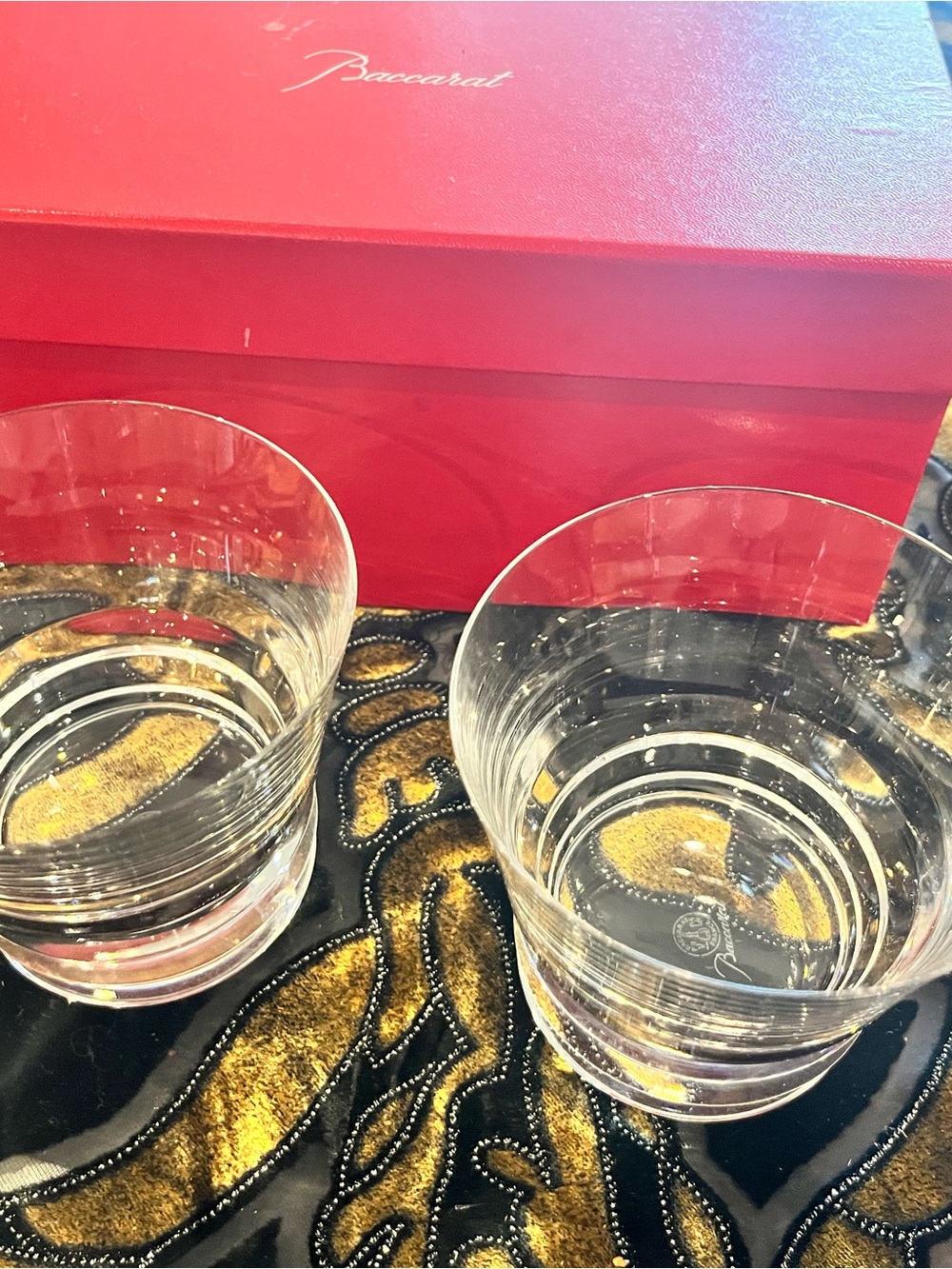 Baccarat Vega Crystal Tumbler Old Fashioned Whiskey Glasses - Set of 2 - Clear